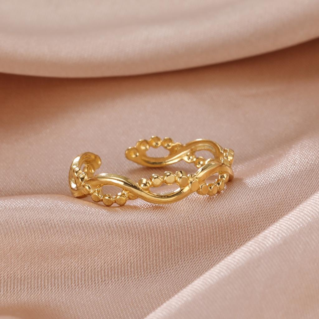 Stainless Steel Women Rings Geometric Heart Aesthetic Adjustable Open Finger Ring Fashion Party Jewelry Gifts