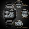 Luxury LCD Fashion Waterproof Electronic Gold Stainless Steel Strap Sports Dual Time Wrist Digital Watches