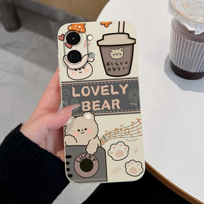 Pour Tecno Spark Go 3 2 1S 40C 30 40 Pova 7 Ultra Pro Neo Coque de Téléphone Ours Panda Câlin Coque Premium Silicone Liquide Souple Léger Coque antichoc