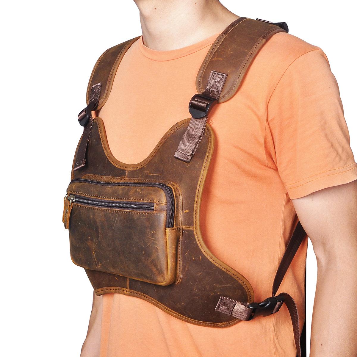 Кожаная винтажная уличная сумка Crazy Horse — фото 4