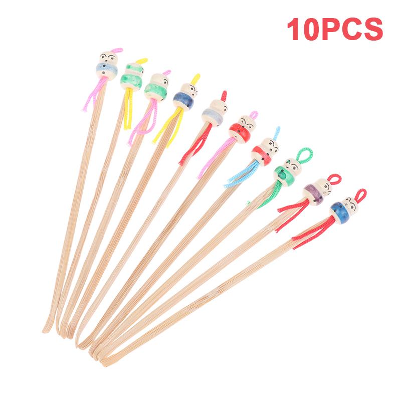 10/20 Pcs Bamboo Ear Cleaning Spoon Cartoon Head Earwax Removal Skid Resistant Wood Ear Cleaner Kit Ear Picks Removal