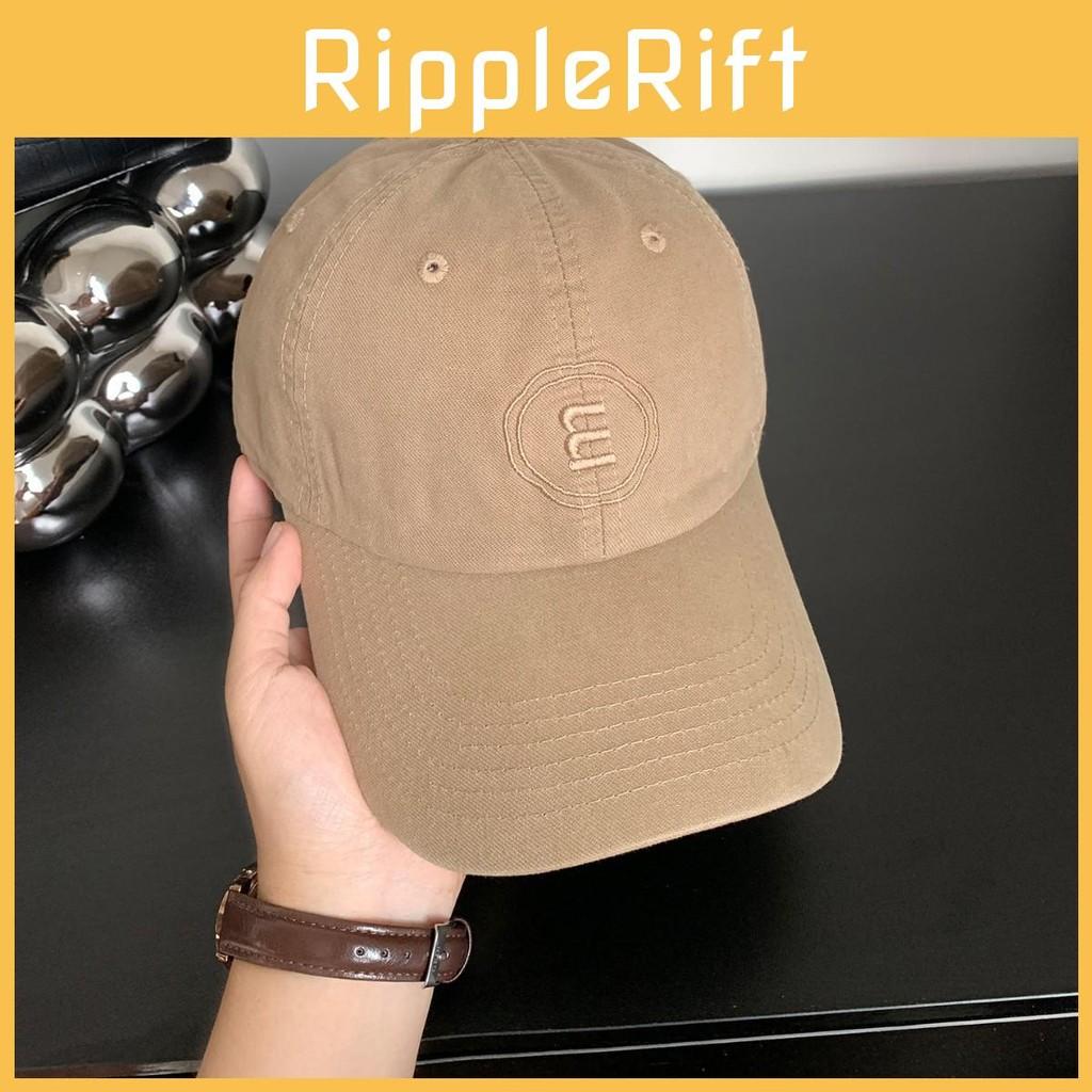 Embroidered M Letter Panel Baseball Hat Breathable Cotton Street Looks Style