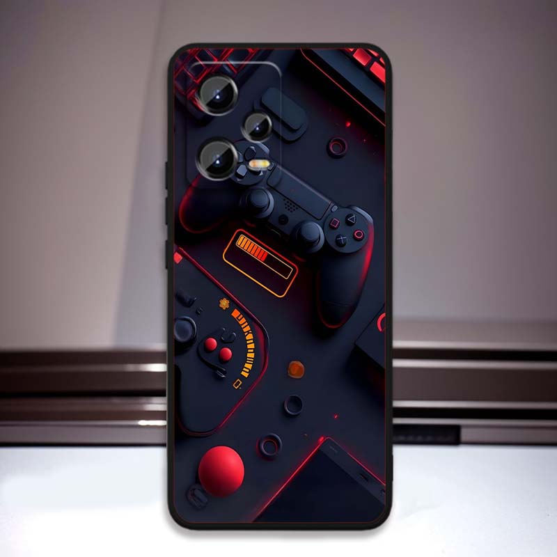 Creative Game Controller Phone Case For Xiaomi Redmi Note 15 14 13 12 12S 11E 11 11S Pro Plus 4G 5G Black Soft TPU