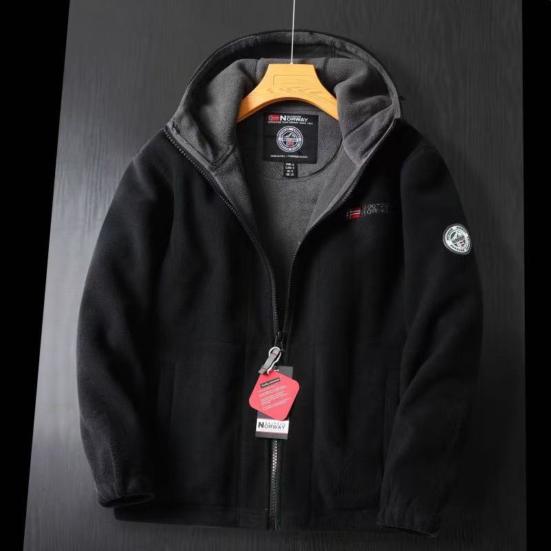 Men's Jacket Outdoor Cold-proof Large-size Tooling Warm Fleece Fleece Top