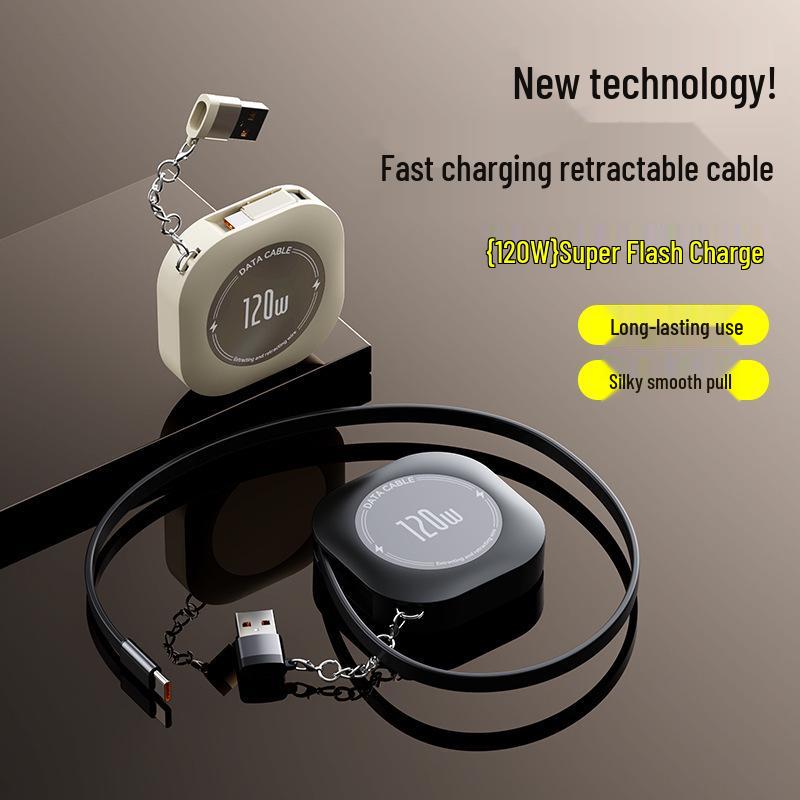 Einziehbares Schnellladekabel für Apple, Huawei, Xiaomi – Tragbare Aufbewahrung & Datenübertragung Geschenk