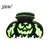 Funny Ghost Face Hair Clips Halloween Claw Clips, Luminous Pumpkin Pattern Acrylic Anti-slip Cute Bat Glow in The Dark Grippers for Women Girls Daily