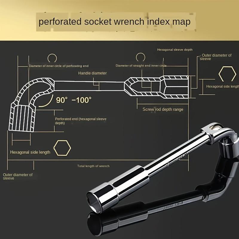L-format Perforerat Hylsnyckelset - Bilreparationsverktyg med Sexkantshylsor - Mekanikerns Handverktyg - Kropp av Järnlegering  Driftläge:Mekanisk