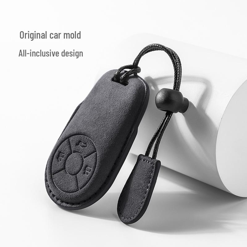 ORA Good Cat GT Key Case: Great Wall Black, White, Ballet & Lightning Cat Suede Bag Shell with Buckle Pendant