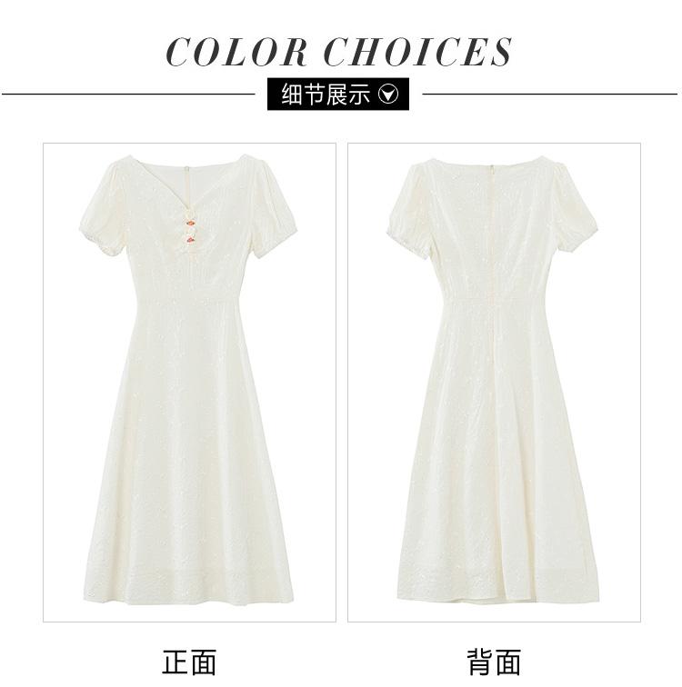 Gentle Wind Waist V-neck Clavicle Fairy Dress