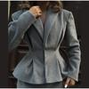 Woolen Blazer Coat Skirt Sets Women Notched Button Up Slim Jacket Zipper Skirt Suits 2 Pieces Female 2025 New Elegant Thicken Spring Autumn Set