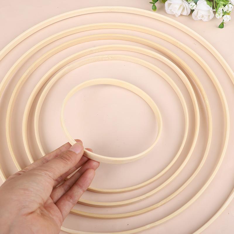 5 Stück Holzreifen DIY Traumfänger Bambusringe Handgefertigtes Bastelmaterial Hochzeit Geburtstagsfeier Dekoration Haus Garten Wandbehang Dekor