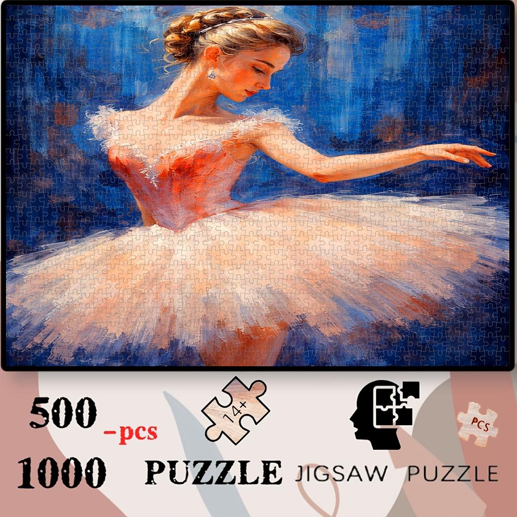 500pcs/1000pcs Ballerina Oil Painting Style Jigsaw Puzzle, Observation and Concentration Training, Tight Fit with Clear Prints, for Dining/Table/Coffe