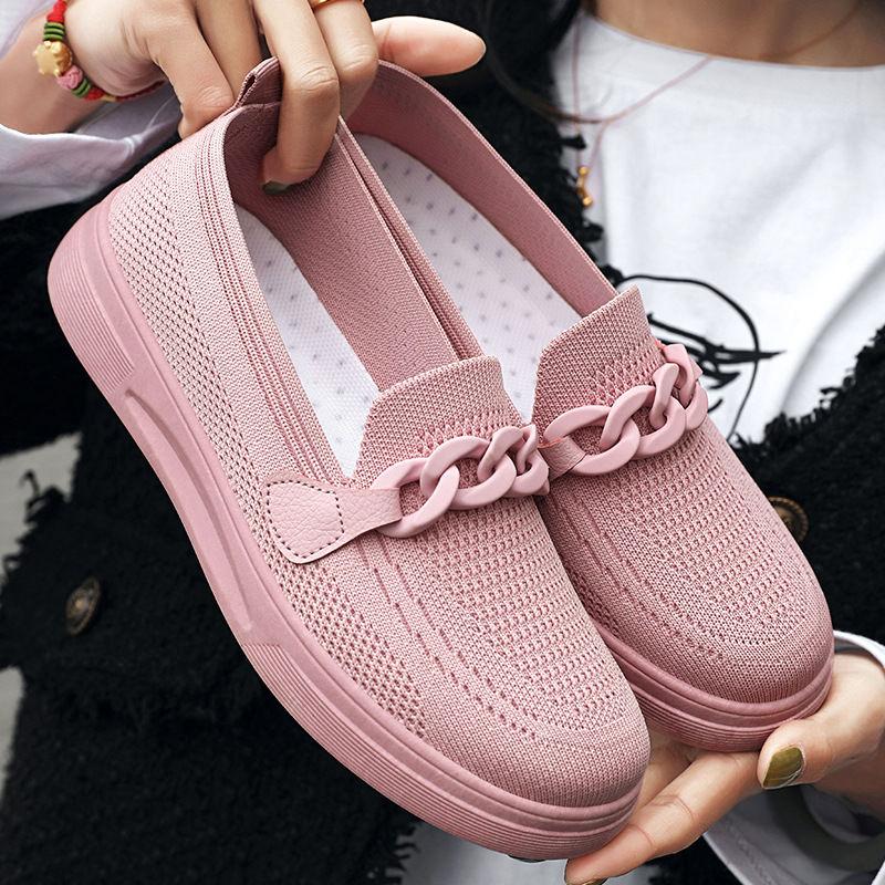 Woman Footwear Flat Pink Slip on Round Toe Shoes for Women Y2k Fashion 2025 New Aesthetic Offer Vulcanized Shoe Stylish Light In