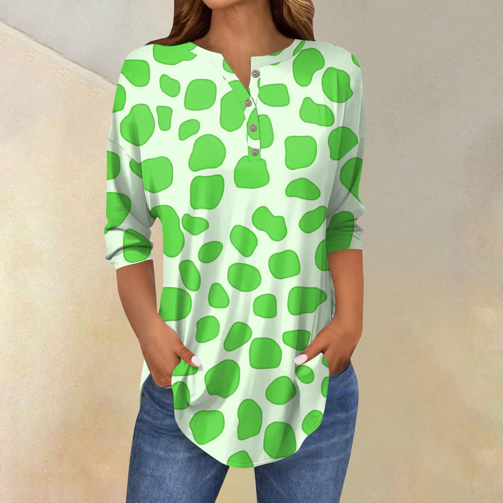 

Женская свободная футболка с воротником на пуговицах и принтом Semana, рукав три четверти, рубашка XL