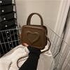 Retro Texture Small Bag Women 2025 New Trend Fashion Casual Love Shoulder Messenger Bag Portable Small Square Bag