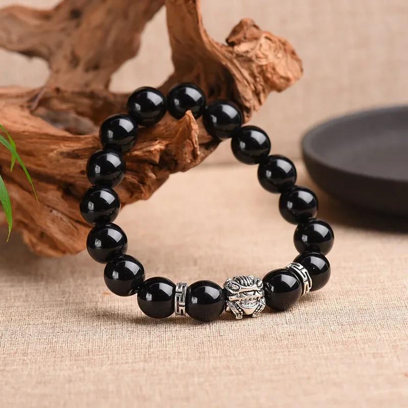 Natural Stone Beads Men Bracelets Lucky Charm Matte Black Natural Stone Beads Onyx Stone Matt Tiger Leopard Bracelets for Men