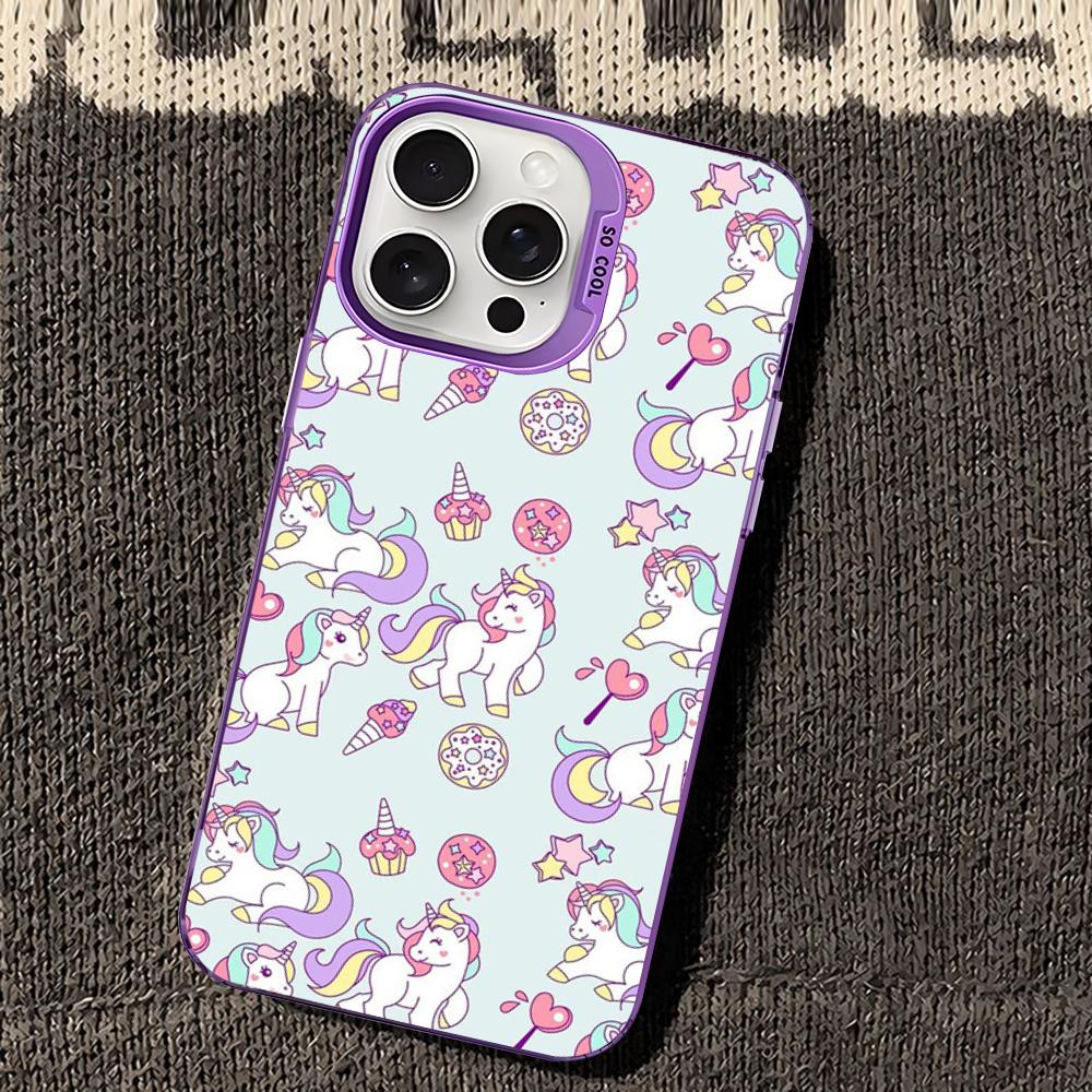 Unicorn cartoon Phone Case For iPhone 16 15 14 13 12 11 Pro Max X XR XSMAX 8 7 Plus Matte Shockproof Back Cover