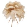 Feather Table Lamp USB Rechargeable Ostrich Feather Desk Light with Gold Tripod for Bedroom 40Pcs