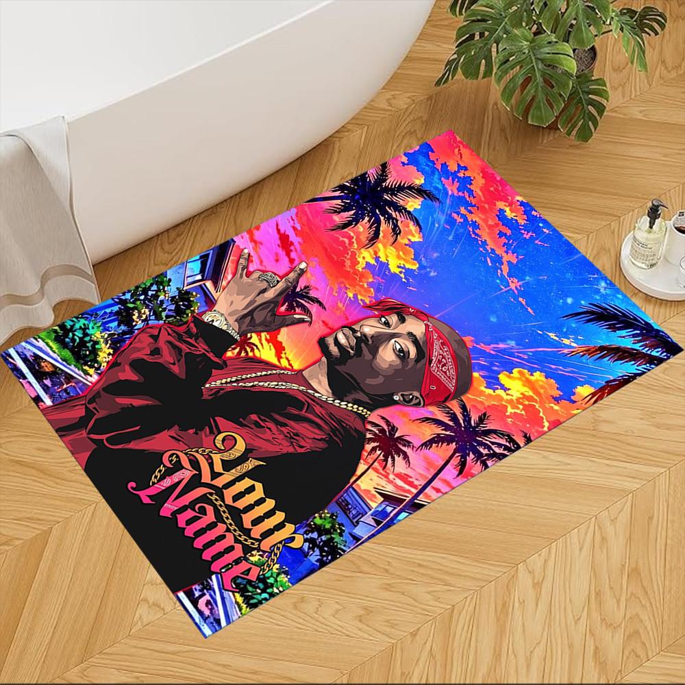 2pac Customize Your Name Carpet Suitable for Decorate Room Study Room Game Room Playrooms Antislip Carpet Decorate Offices