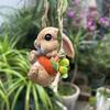 Swing Bunny Garden Statue Resin Sculpture Cute Handpainted Hanging Animal Figurine Decoration for Office Gift Trees Home Rabbit