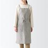 MUJI Linen Plain Weave Cafe Charcoal Gray Free 12835769 Apron, Stripe, Size,