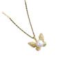 Korean Style Freshwater Pearl Butterfly Pendant Necklace - High-End Versatile Clavicle Chain