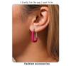 Qiong Yao European Style U-Shaped Gold-Plated Enamel Drop Earrings for Women - Trendy, Stainless Steel, Color-Preserving.