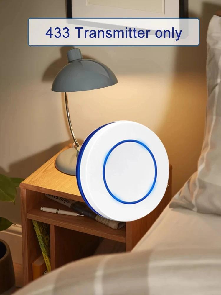 

433 МГц беспроводной пульт дистанционного управления выключатель света 10A 100-240 В релейный контроллер мини круглая кнопка настенная панель выключатель для светодиодной лампы