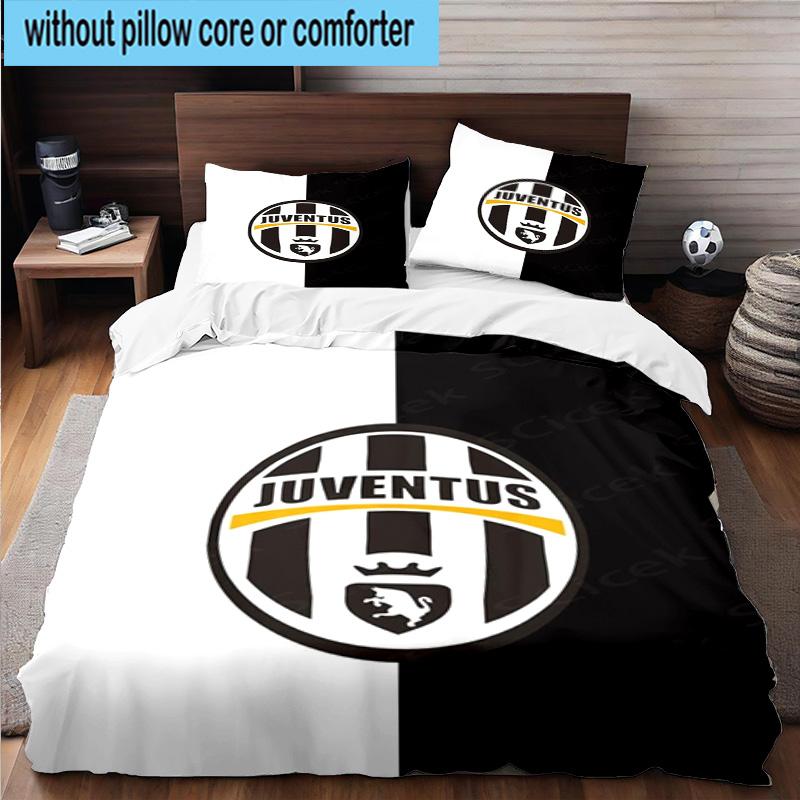 Set Biancheria da Letto Stampato 3 Pezzi Juventus Football Club Chiusura Copripiumino Include 1 Copripiumino & 2 Federe Set Biancheria da Letto Decorazioni per la Casa Regali