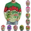 Men's Christmas Printed Imitation Cotton Long-sleeved Shirt