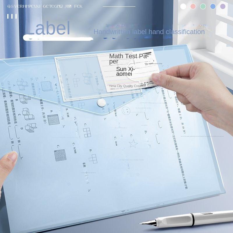 5-20 Pack Clear Document Folders Plastic Envelopes with Label Pocket and Snap Button for Home Work Office Organization