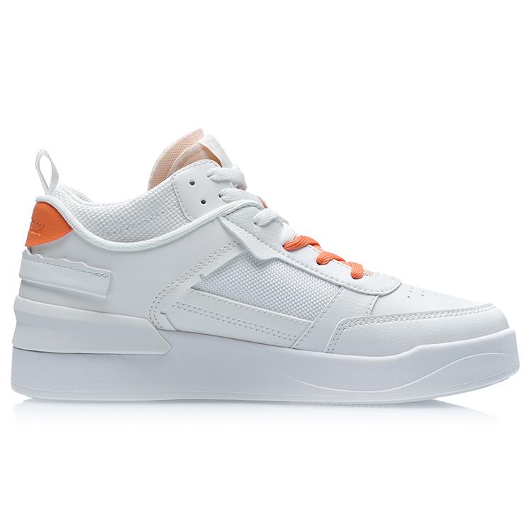 New LiNing CF New Sequence Mid Top Skateboard Shoes Women's White Orange Blue AGCR112-4