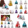 Adorável Conjunto de Sacolas de Presente de Natal Grandes Com Fita Perfeito Para Armazenamento de Doces e Necessidades de Embalagem para as Festas