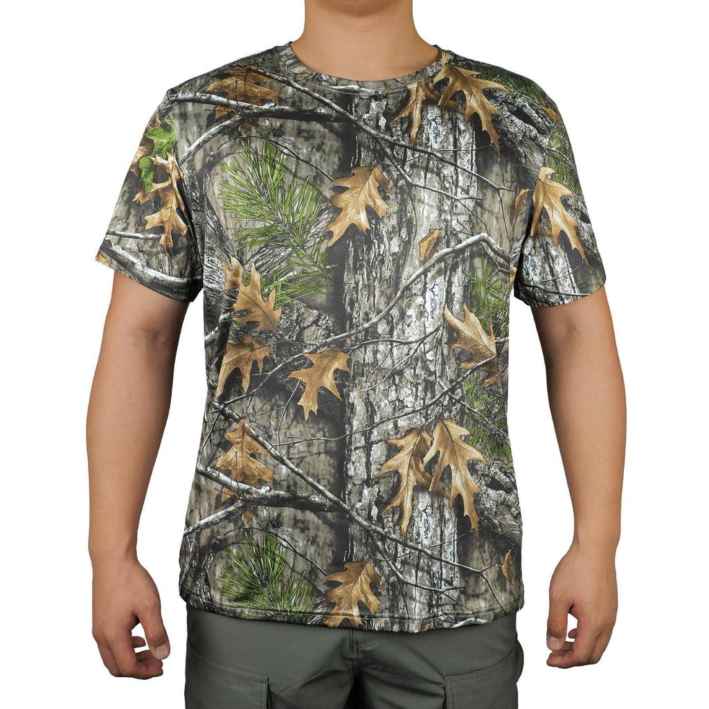 Men's Quick Dry Camouflage T-Shirt for Birdwatching, Photography, and Outdoor Activities