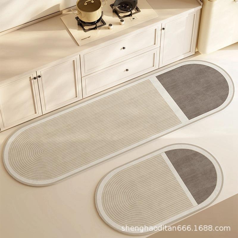 Super Absorbent Kitchen Floor Mat Long Diatomite Kitchen Rug Soft Washable Carpets Anti Slip Bathroom  Entrance Doormat