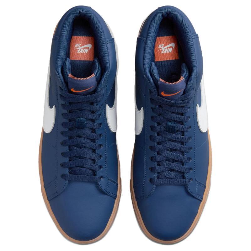 Nike Sb Zoom Blazer Mid Orange Label Navy Gum Skateboard Shoes FJ1680-400
