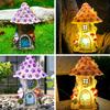 Solar Mushroom Lights Resin Crafts Garden Sculpture Unique Dollhouse Art Outdoor Decor Accessories for Home Lawn Garden Patio