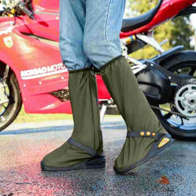 

Новый утолщенный высокий дождевик для обуви для езды на велосипеде и ходьбы, водонепроницаемый, снегозащитный, с нескользящими и износостойкими ремешками, дождевик для обуви. XXL чёрный