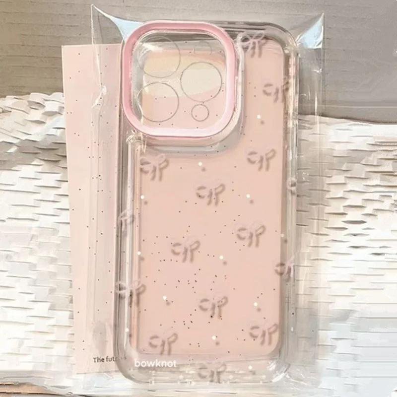 ins Korea Pink Bow Pattern Phone Case Xiaomi 14T 14 12T 13T Pro 12 13 11 Lite 5G Case for Mi Poco X6 X5 X3 F5 F6 M6 Pro Cover