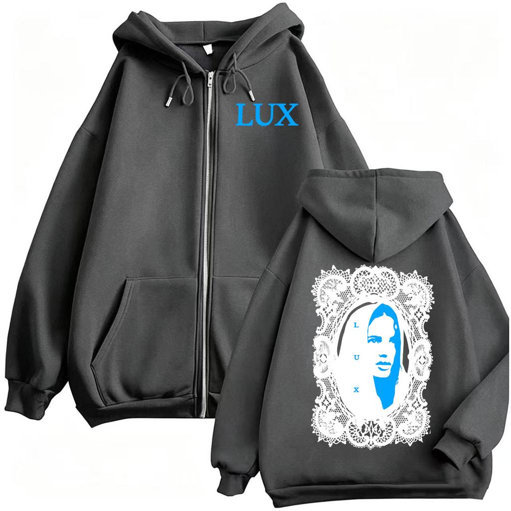 Rosalia Lux Tur Kapüşonlular Erkek Kadın Harajuku Estetik Sweatshirtler Ceket Yüksek Kalite Günlük Fermuarlı Montlar Kazaklar