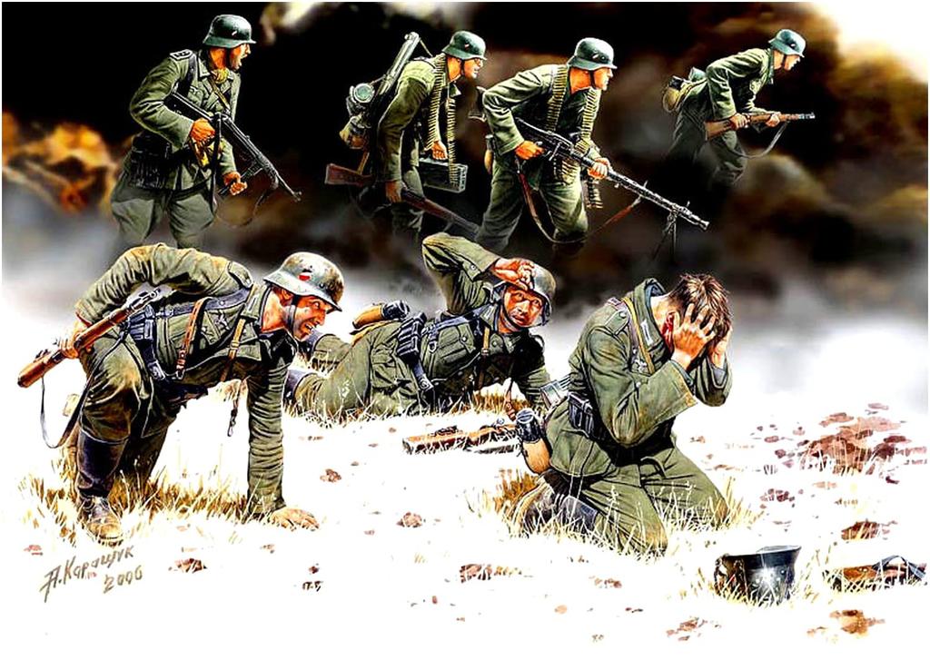Master Box 1/35 Scale German Panzergrenadier Battle Scene 1939-1942 Plastic Model Kit (7 Figures) MB35018
