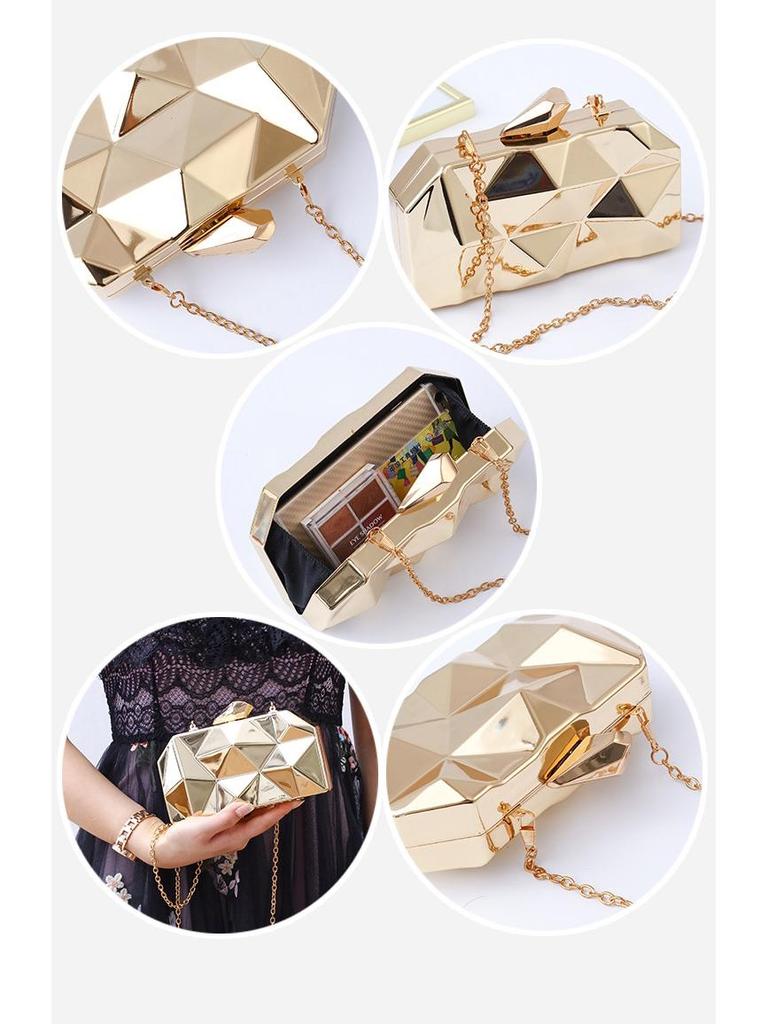 Pailletten-Clutch mit Eisen-Schnalle für Damen - Abend-Handtasche