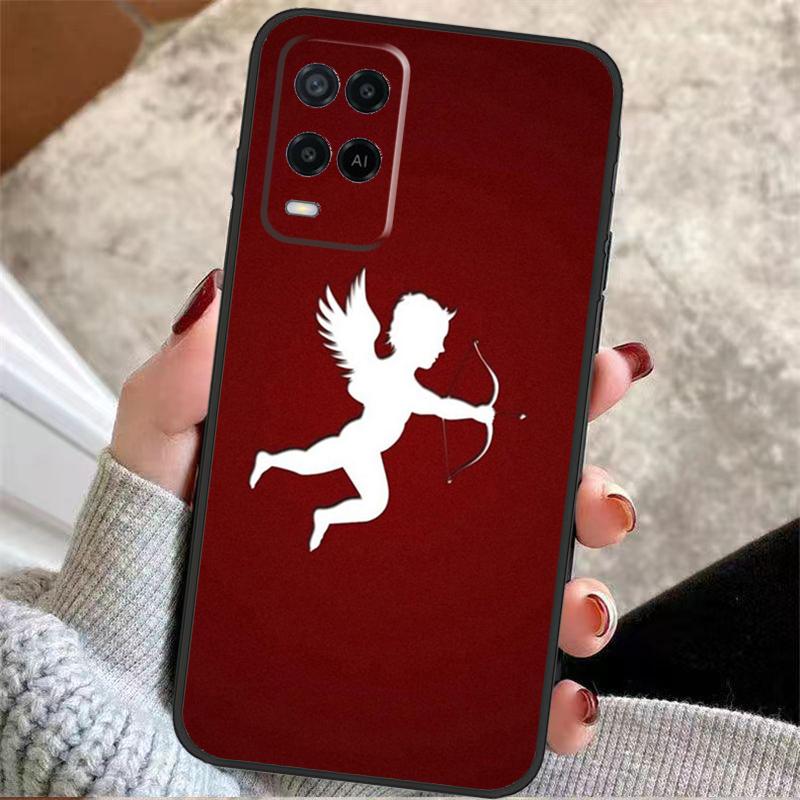 Angel Cupid Art Paint Case For Oppo A57 A17 A77 A40 A78 A54 A74 A94 A76 A16 A96 A18 A60 A80 A38 A58 A98 A15 A5 Pro
