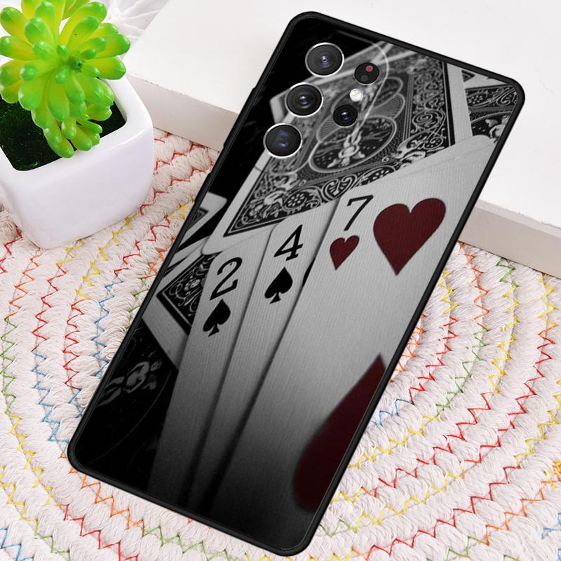 playing card Retro Poker Phone Case For Samsung Galaxy note 10 pro S26 S25 S24 S23 S22 Ultra Plus S21 FE S20 Shockproof Cover