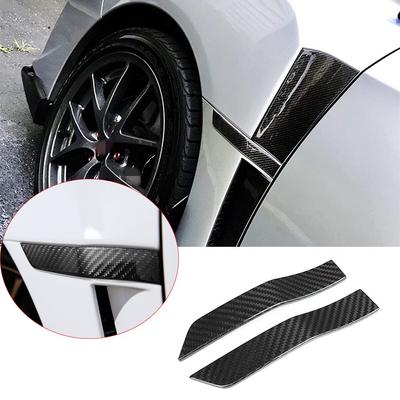 Black Carbon Fiber Fender Side Marker Plate Ornaments For 2015-21 Subaru WRX/STI