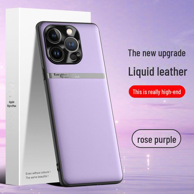 Schutzhülle aus Flüssigleder für Apple 15 Pro Max – Sturzsichere Hülle