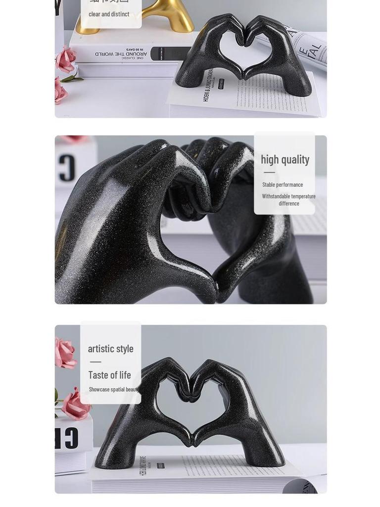 Heart-In-Hand Resin Ornament: Bedroom & Desktop Decor Gift
