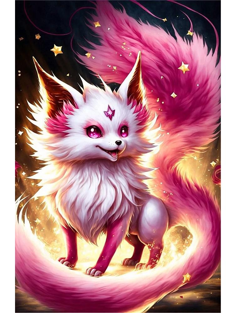 

Новое поступление алмазной живописи Diy Pink Fox Полная мозаика Мультфильм Животное Алмазная вышивка Настенное украшение Вышивка крестом Full Round 20x30CM