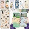 Phone Case For Xiaomi Mi 15 14 13 12 11 Lite 15T 13T 12T Pro Poco X7 X6 X5 Pro 5G X3 NFC F7 F6 F5 Clear Cover Cat Fishing