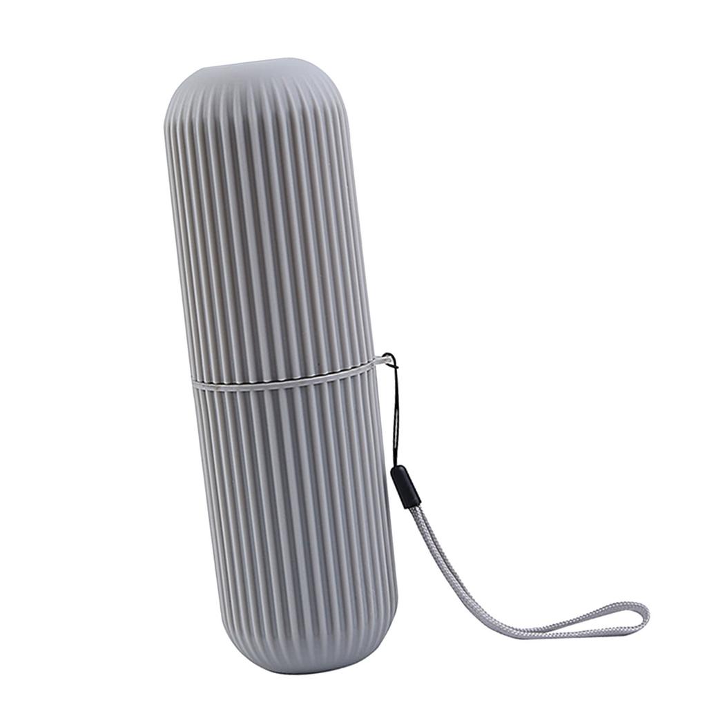 Travel Toothbrush Case Carrier Portable PP Slip Resistant Travel Toothbrush Cup with Cover Grey